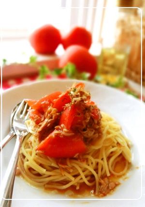 トマトとツナの即席パスタ♫-レシピのメイン写真