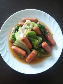 レタスとウィンナーの炒めもの-レシピのメイン写真