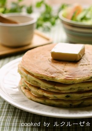 ズッキーニ入りパンケーキ✿クリチを添えて-レシピのメイン写真