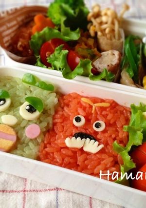 ガチャピンムックのキャラ弁♪-レシピのメイン写真