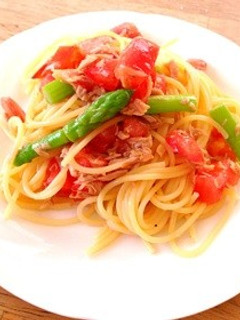 ツナとトマトの冷製パスタ-レシピのメイン写真