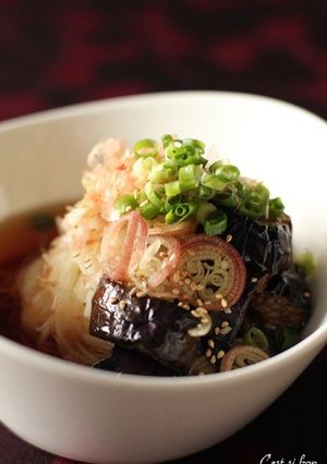 茄子とみょうがのおろしそうめん-レシピのメイン写真