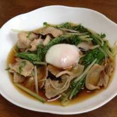 รูปของ 豚バラ肉と水菜のさっと煮