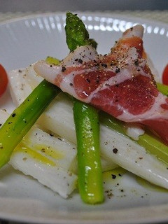 アスパラと長いもの生ハムサラダ-レシピのメイン写真