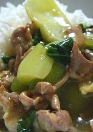 青梗菜と豚の中華丼カレー風味-レシピのメイン写真