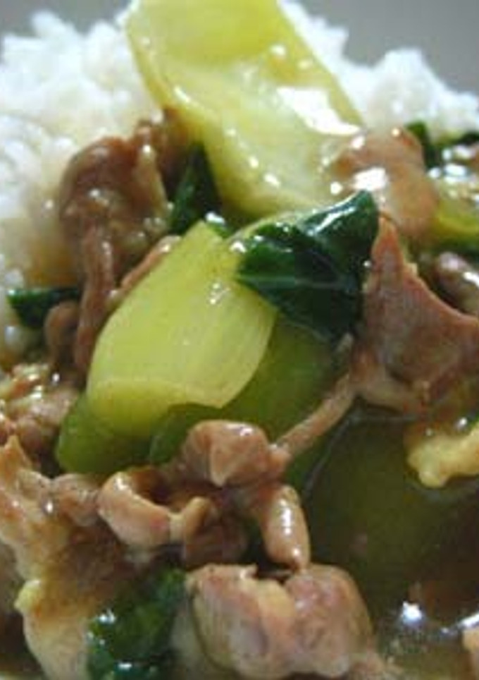 青梗菜と豚の中華丼カレー風味-レシピのメイン写真