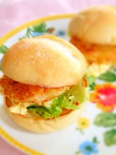 ✾大好きなパン屋さんのエビカツバーガー✾-レシピのメイン写真