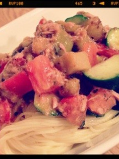 超簡単!おいしい夏野菜♡冷製パスタ♡-レシピのメイン写真
