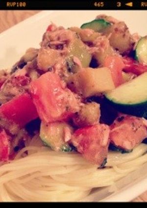 超簡単！おいしい夏野菜♡冷製パスタ♡-レシピのメイン写真