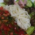 夏にサラダ冷や麦