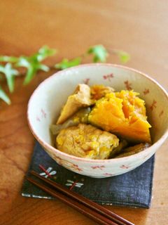 厚揚げとかぼちゃとこんにゃくの煮物-レシピのメイン写真