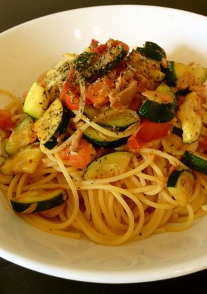 簡単☆ズッキーニとトマトとツナのパスタ-レシピのメイン写真