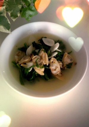 セロリの葉とアサリのにんにく炒め-レシピのメイン写真