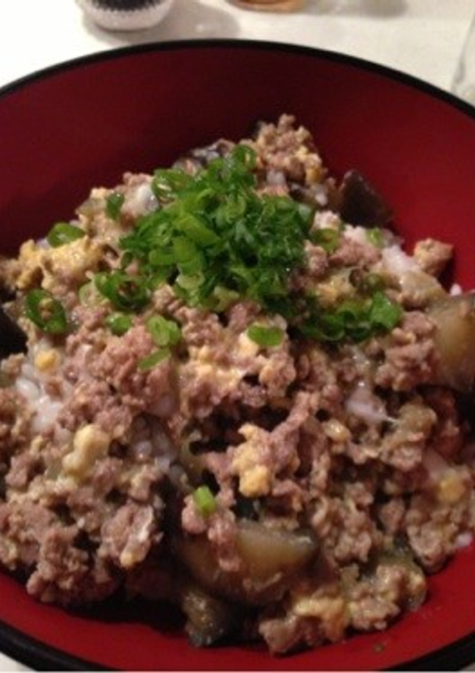 なすと挽肉の卵とじ丼-レシピのメイン写真