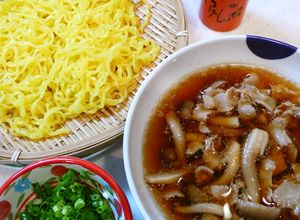 旨い♪豚三枚肉としめじのつけラーメン-レシピのメイン写真