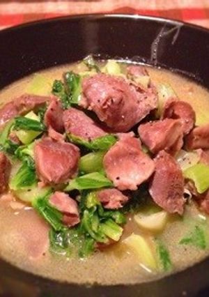 絶品☆砂肝と小松菜の胡麻油炒め-レシピのメイン写真