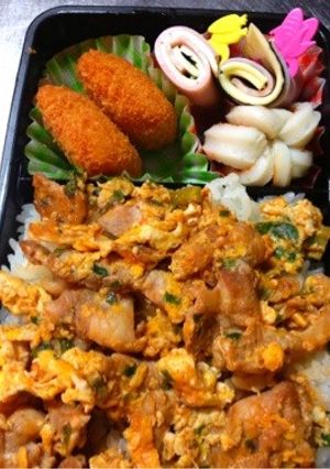 息子のお弁当♬ケチャップの豚卵炒め♬-レシピのメイン写真