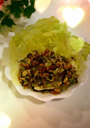 高菜と納豆の炒め乗っけサラダ-レシピのメイン写真