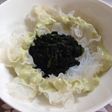 緑豆春雨に白キクラゲに生海苔に枝豆ソース