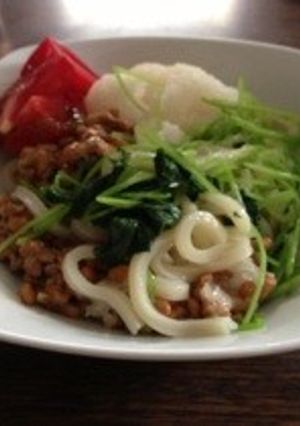 三つ葉と大根おろしと納豆の冷やしうどん♪-レシピのメイン写真