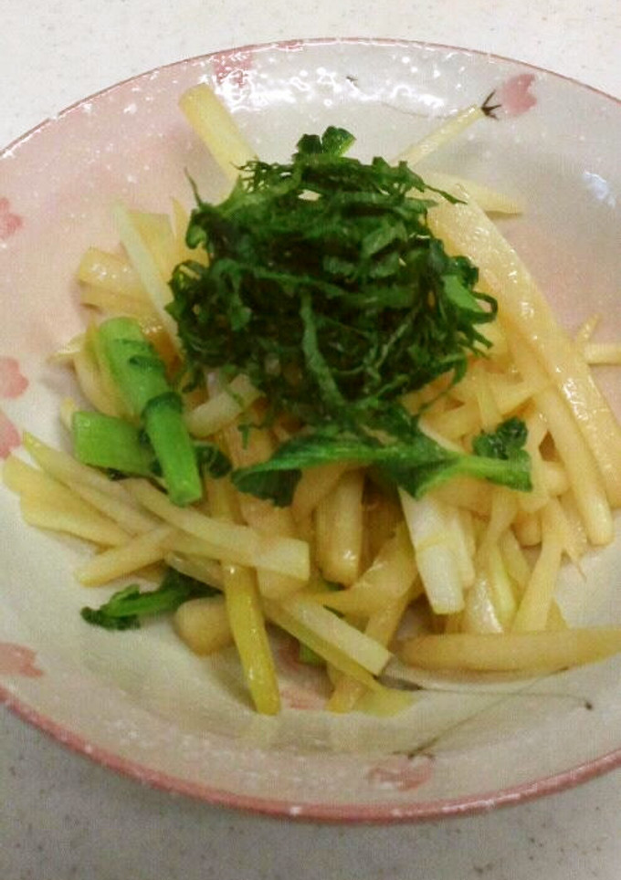 節約♪大根の皮と葉の昆布茶炒め-レシピのメイン写真