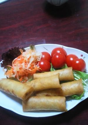 簡単！　キムチ豚ひき春巻き-レシピのメイン写真