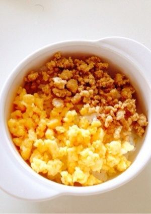 離乳、幼児食✿1歳のランチ✿そぼろ2色丼-レシピのメイン写真