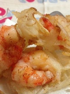 新玉ねぎの水分で小海老と簡単かき揚げ-レシピのメイン写真