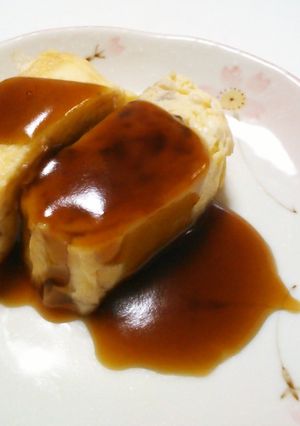 シイタケ入り玉子焼きの甘酢あんかけ-レシピのメイン写真
