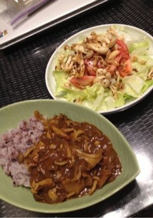 フライパンで簡単。豚肉キノコカレー。-レシピのメイン写真