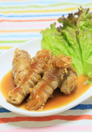 豚肉のえのき巻き　梅ジャム照り焼き-レシピのメイン写真