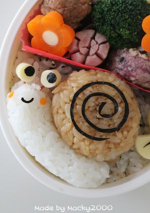 梅雨時期♪かたつむりキャラ弁♪-レシピのメイン写真