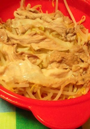 レンジで超簡単！豚肉ともやしの蒸ししゃぶ-レシピのメイン写真
