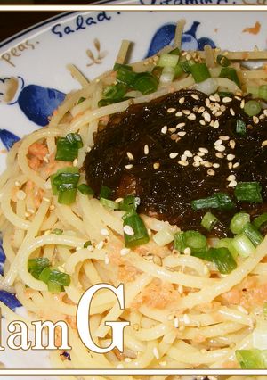●バターもずくと鮭フレークのパスタ●-レシピのメイン写真