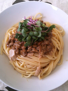 ツナ納豆冷製パスタ-レシピのメイン写真