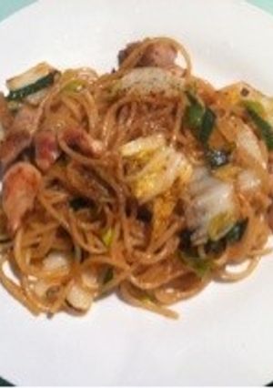 スパゲッティで焼きそば-レシピのメイン写真