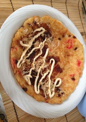 前日残り素麺で☆カリカリお好み焼き風!-レシピのメイン写真