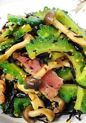 ゴーヤとベーコンのひじき炒め煮-レシピのメイン写真