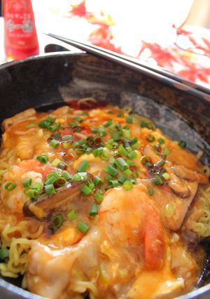 エビチリ卵のとろり麺-レシピのメイン写真