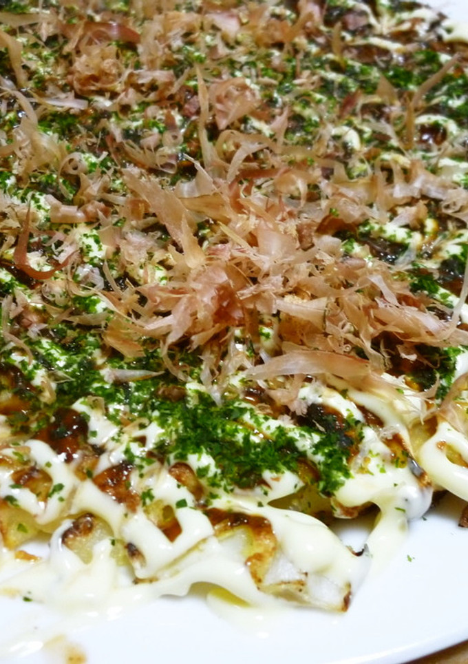 残ったそうめんリメイク☆簡単お好み焼き風-レシピのメイン写真