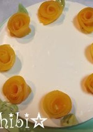 レアチーズケーキ☆バラを乗せて♪-レシピのメイン写真