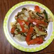 追い鰹のつゆで野菜炒め