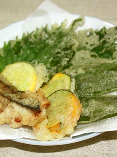 ズッキーニーと鯖の薄切りを天ぷら-レシピのメイン写真