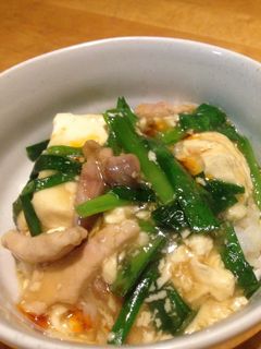 ニラ豆腐のあんかけ丼-レシピのメイン写真