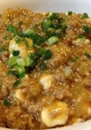簡単♪ガッツリ!ひき肉と豆腐のみそ煮丼♪-レシピのメイン写真