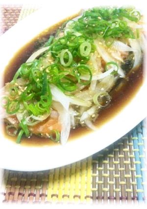 ☆うまぁ〜いサーモンの玉葱塩ポン酢☆-レシピのメイン写真