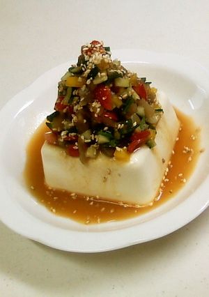具沢山ピリ辛タレの冷奴-レシピのメイン写真