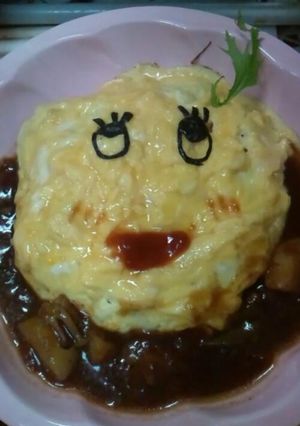 ふなっしーオムライス-レシピのメイン写真
