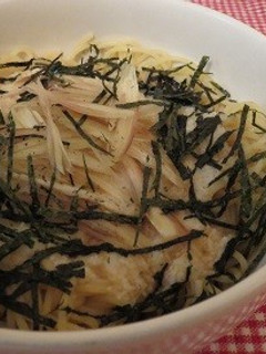 和風!とろろとミョウガの冷たいパスタ♪-レシピのメイン写真