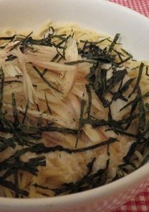 和風！とろろとミョウガの冷たいパスタ♪-レシピのメイン写真